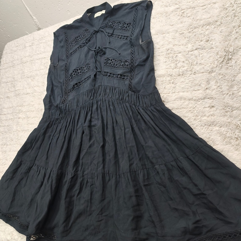 Lucky Brand Black Dress Womens XS Sleeveless Indie Sleaze Goth Moody Edgy Boho